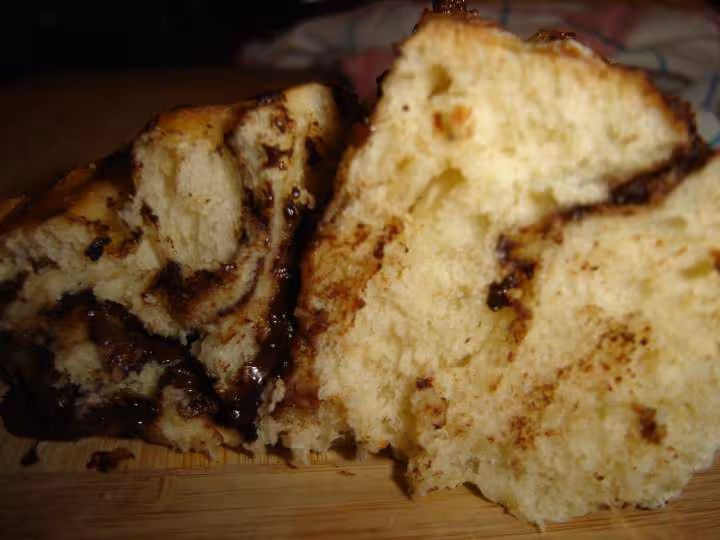 Brioche aux pepites en coupe