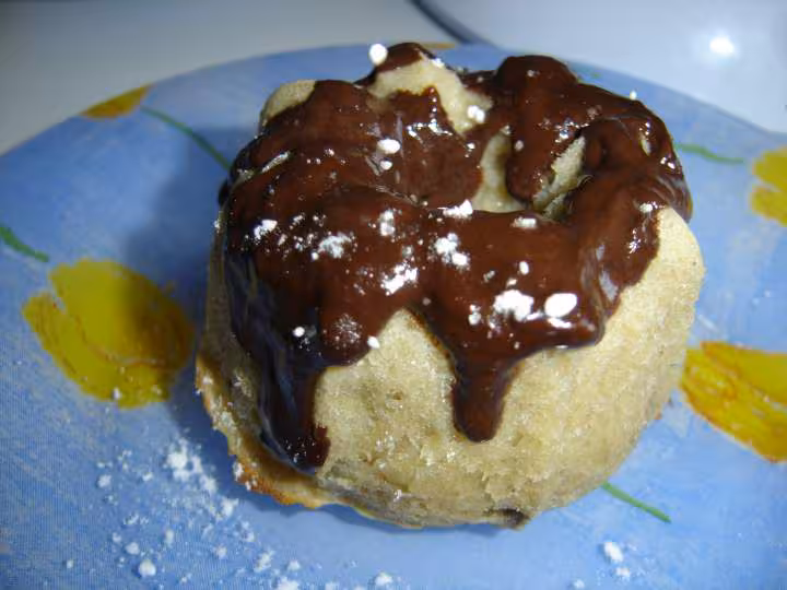 Gateau a la banane coulis de chocolat