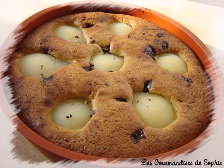 Gateau poires amandes chocolat