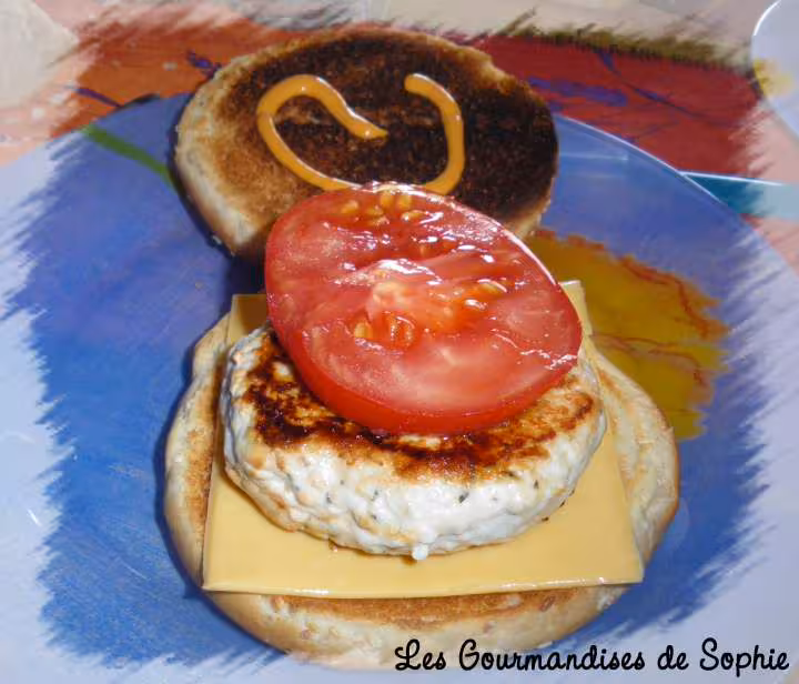 Hamburger de poulet grille