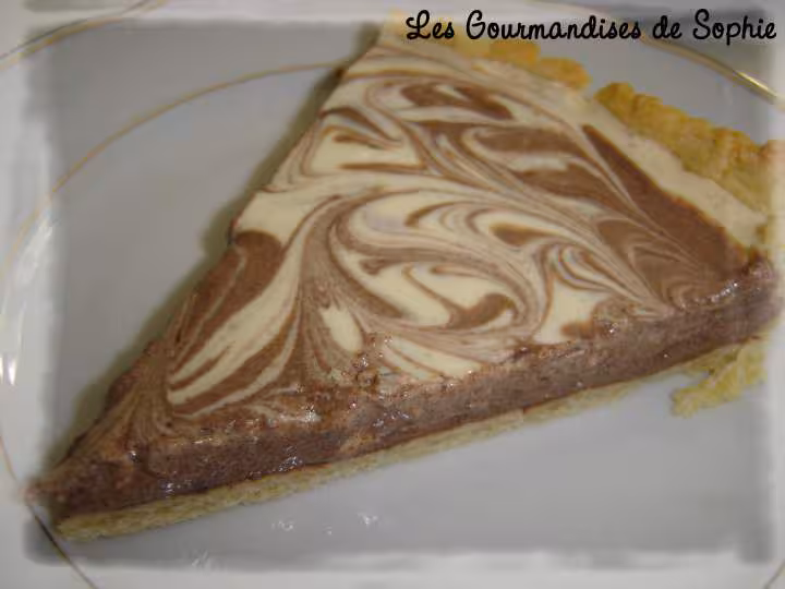 Tarte marbree aux 2 chocolats une part