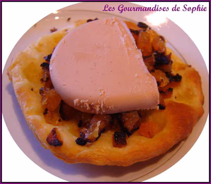 Tatin aux abricots oignons et foie gras