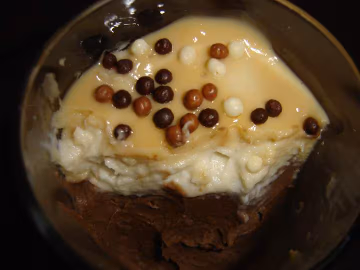 Verrines chocolat caramel coco interieur