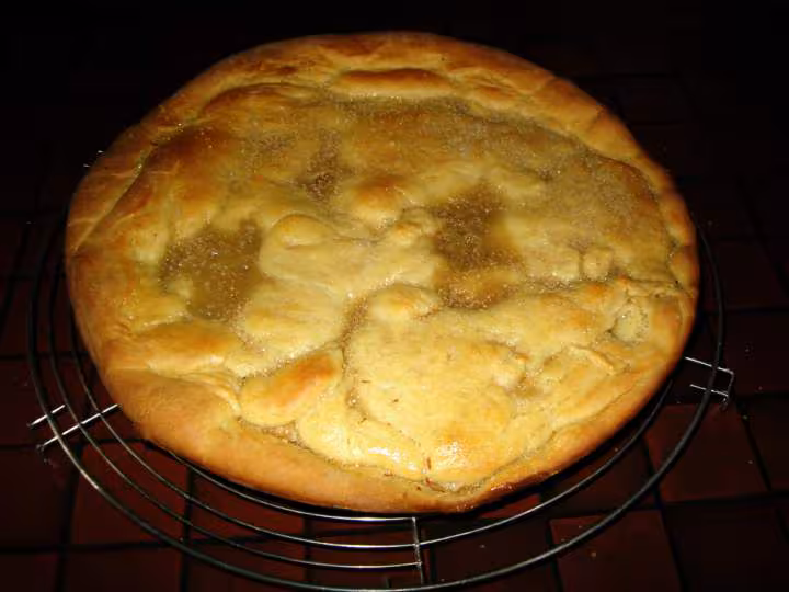 Tarte briochee au sucre roux et fleur d oranger
