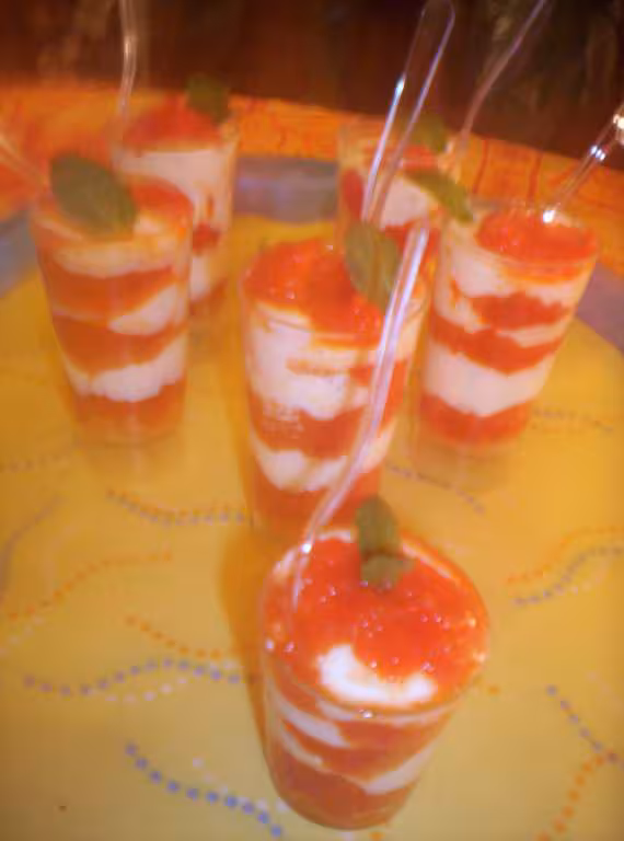 Trifle mousse de chevre et poivrons