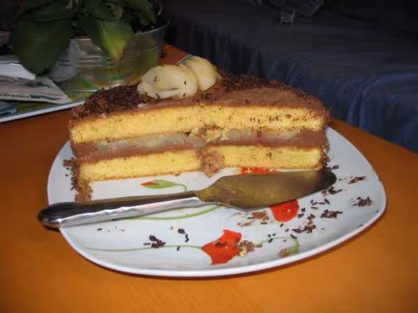 Gateau ganache aux poires ou ce qu il en reste