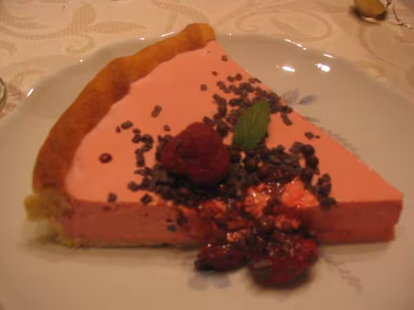 Tarte a la mousse de framboises