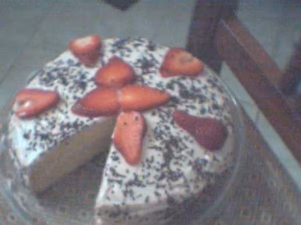 Mon gateau a la creme fraises bananes 2