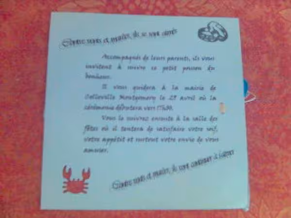 Faire part verso