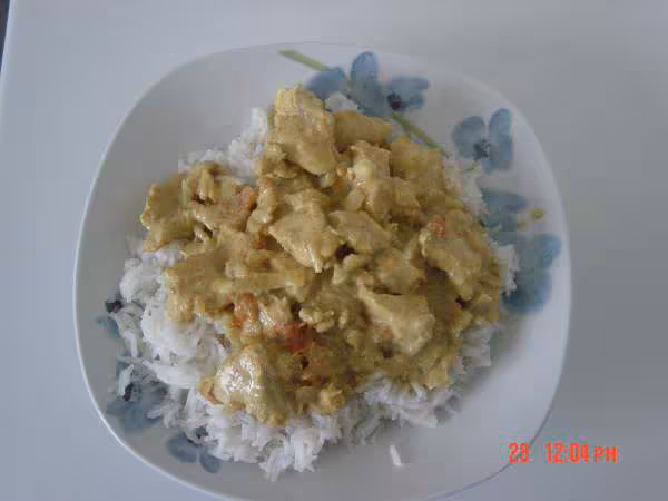 Poulet curry sur basmati