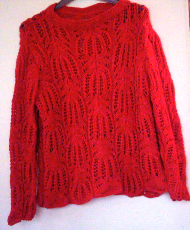Pull ajoure orange