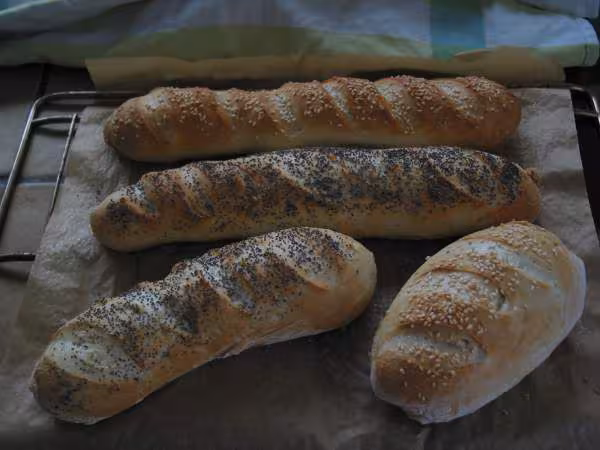 Baguettes poolish ciabatta
