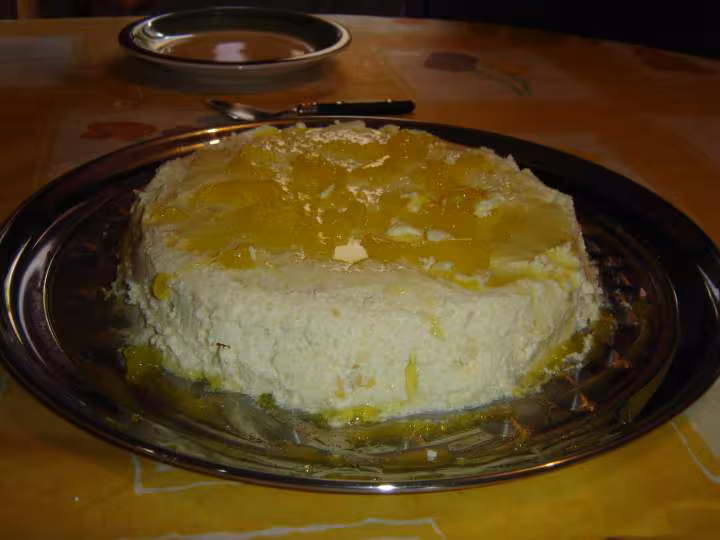 Gateau bavarois ananas noix de coco