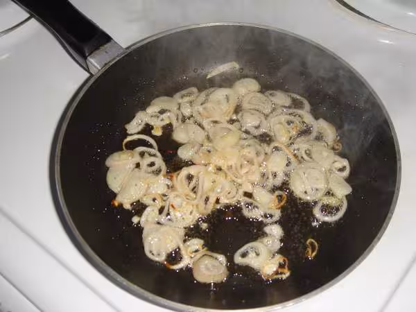 Cuisson des echalottes
