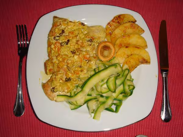 Escalopes au curry aux pommes