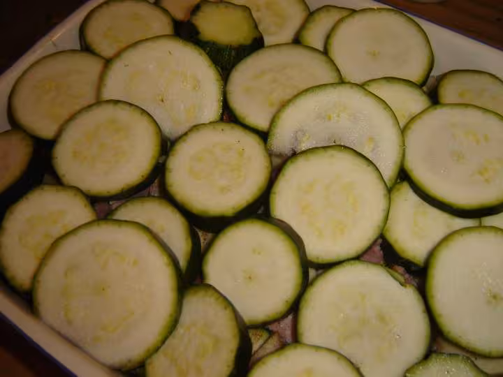 Couche de courgettes