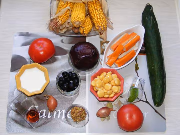 Salade de legumes en verrines entree 4 pers
