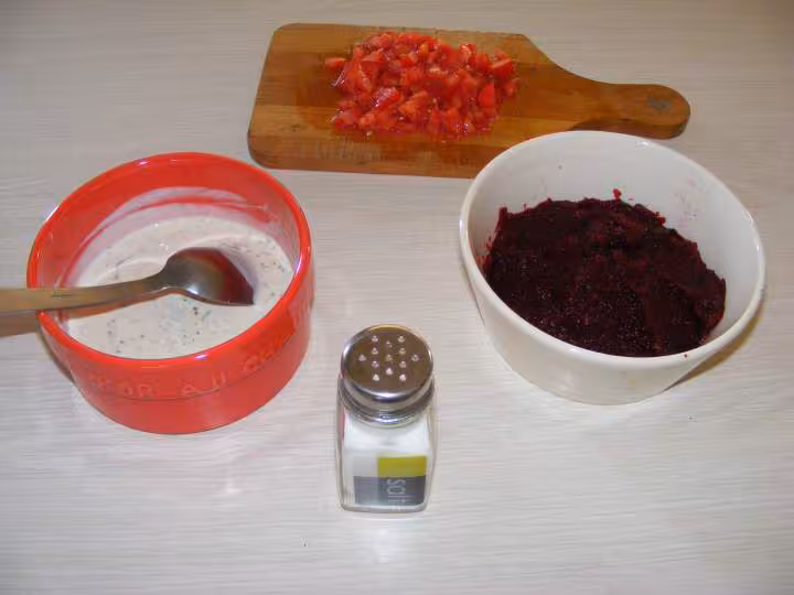 Salade de legumes en verrines entree 4 pers