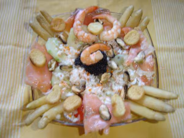 Saumon et croutons