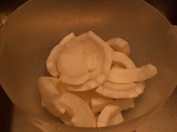 Preparation noix de coco les lamelles
