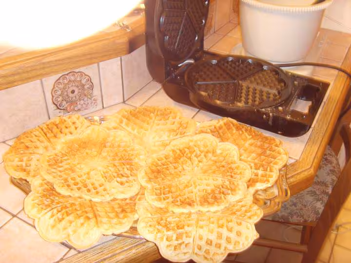 Gaufres en forme de fleurs