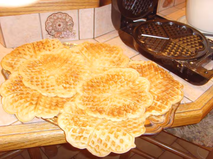 Gaufres en forme de fleurs
