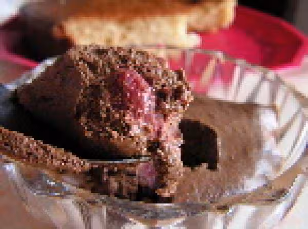Mousse au chocolat et aux framboises