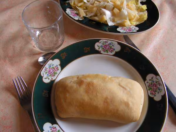 Pain chaud fourre bechamelle et jambon