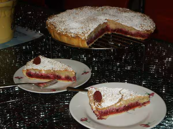 Tarte macaron framboises