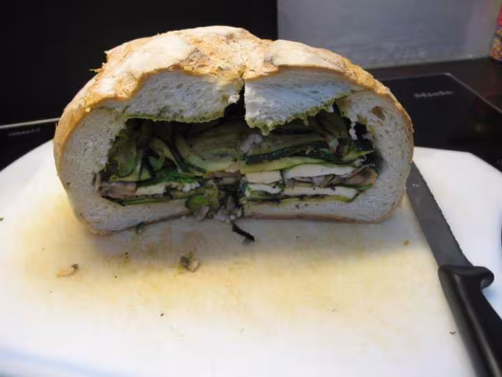 Panino aux courgettes et champignons