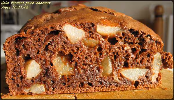 Cake fondant poire chocolat