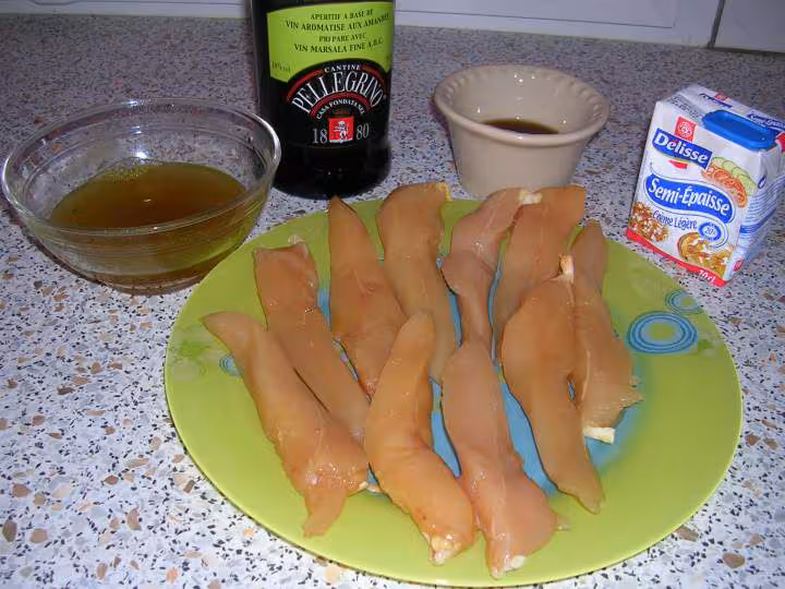 Aiguillettes de poulet sauce marsala