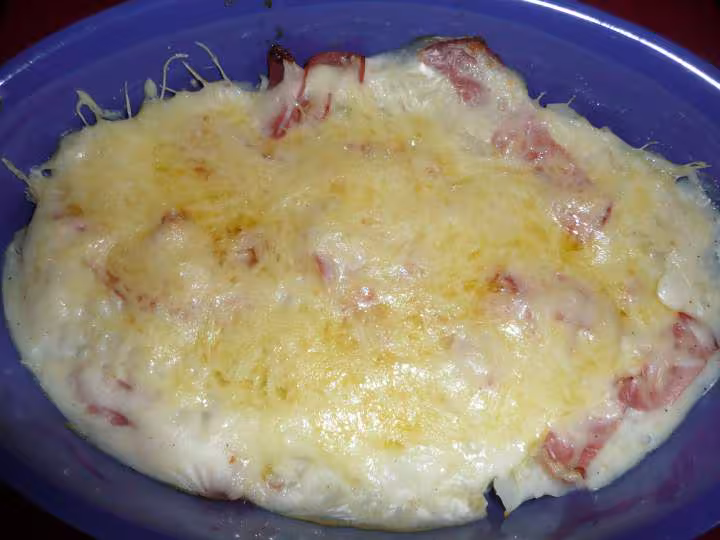 Chou fleur et bacon gratines ww