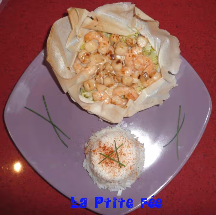 Corolle aux crevettes petoncles et poireaux ww