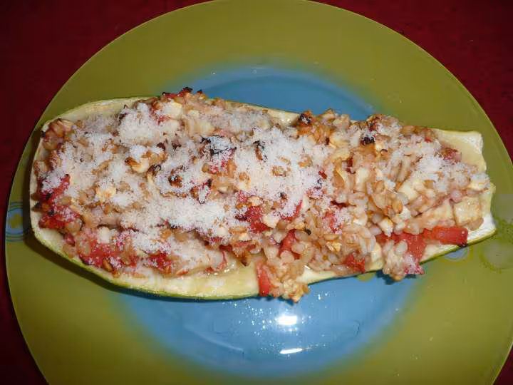Courgette farcie au bacon ww