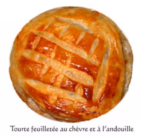 Tourte a l andouillette et au chevre