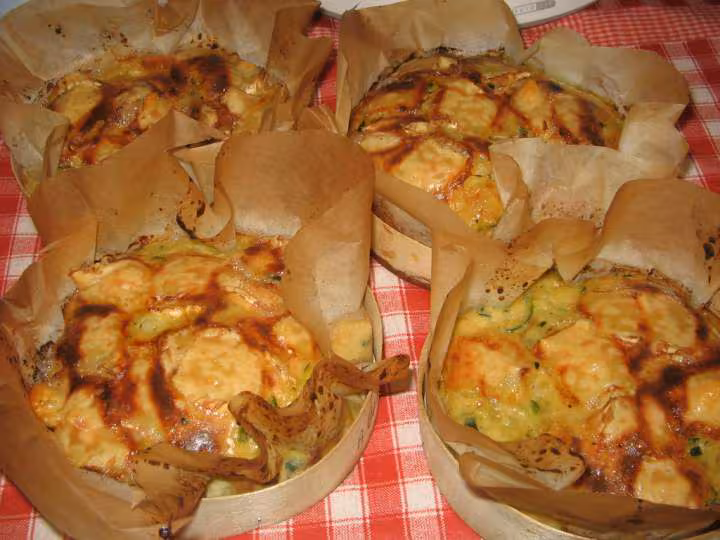 Quiche courgette camenbert dans leur boite