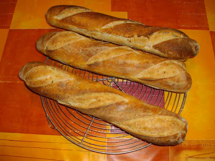 Baguettes poolish levain avec farine crousty plus