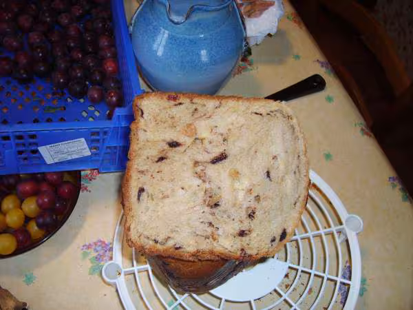 Interieur brioche pepites raisins amandes
