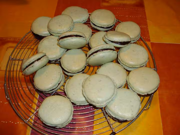 Macarons chocolat menthe