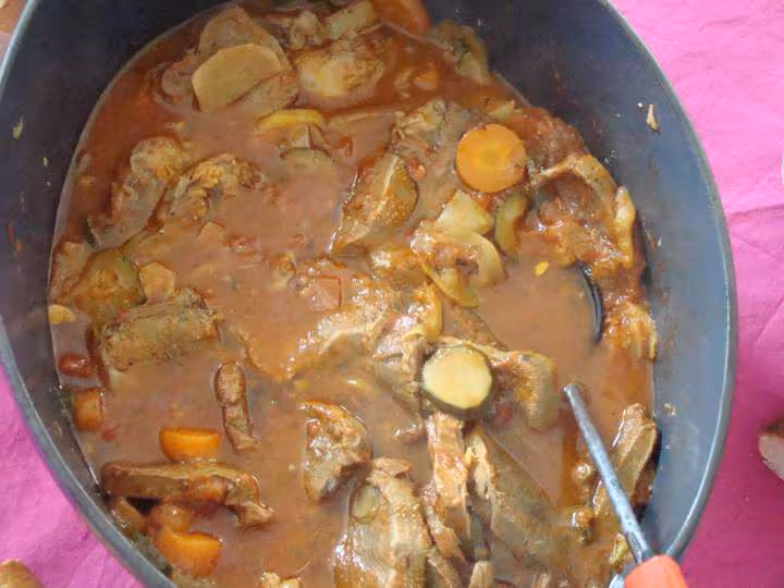Langue de boeuf a la tomate et ses petits legumes2