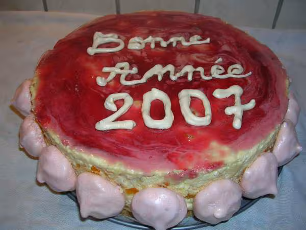 Bavarois nougat coulis framboise
