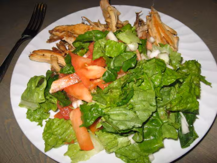 Dinde decongele et salade