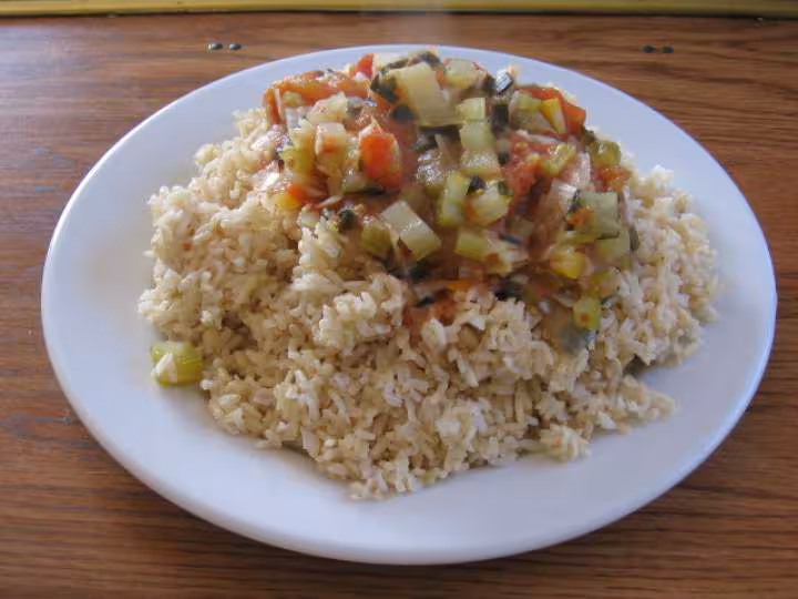 Riz brun et legumes