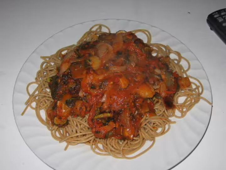 Spaghetti de ble entier et legumes