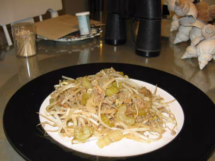 Steak hache et feve germe