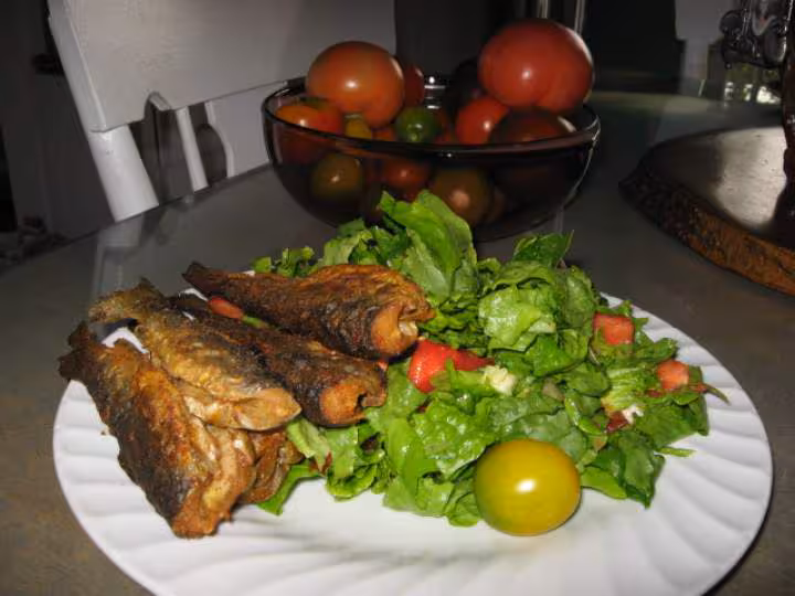 Truite et salade