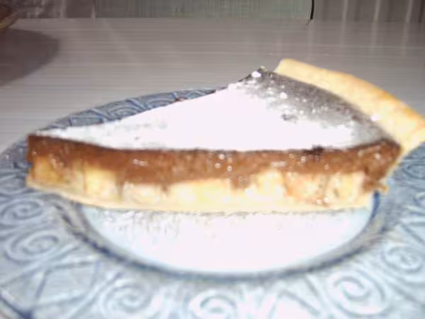 Tranche de tarte choco banane d helianthine