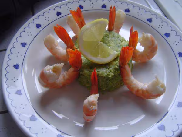 Mousse d avocat et crevette