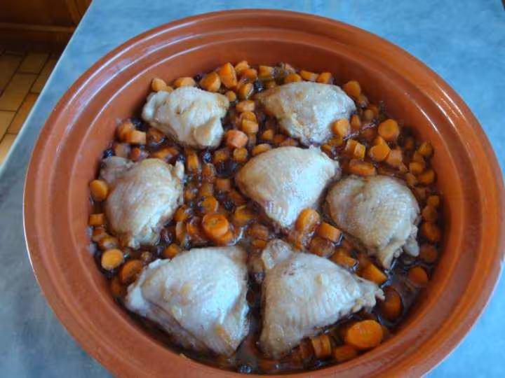Poulet aux carottes a la cannelle